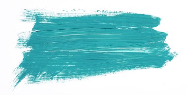 Beyaz arka plan üzerinde izole turkuaz fırça darbesi