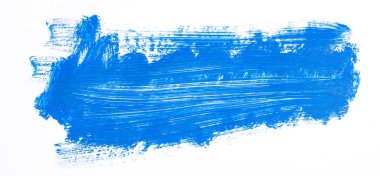 Beyaz arka plan üzerinde izole mavi fırça darbesi