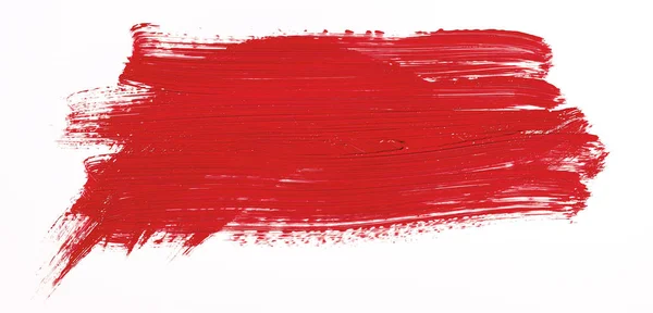 Красный Штрих Кисти Белом Фоне — стоковое фото