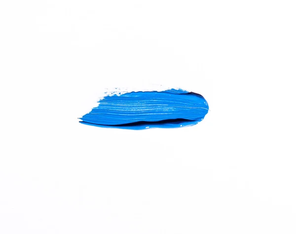 Blauer Pinselstrich Isoliert Über Weißem Hintergrund — Stockfoto