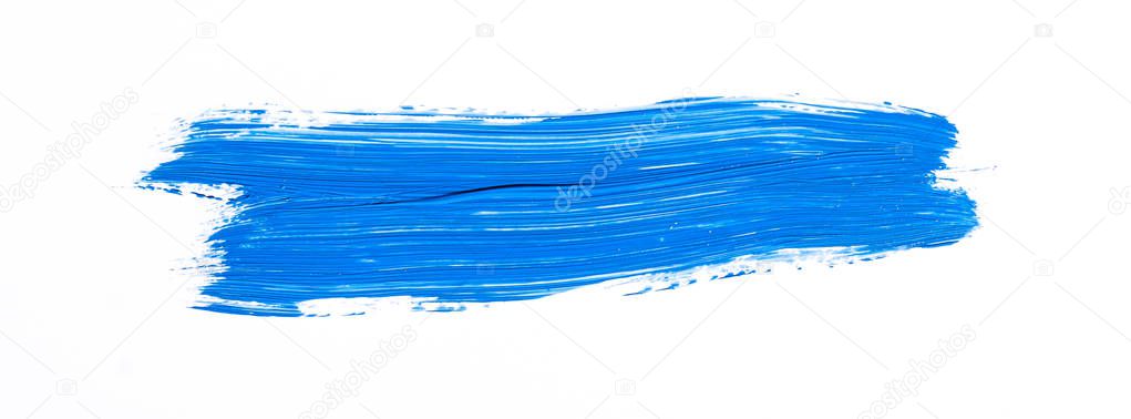 Blue brush stroke isolated over white background