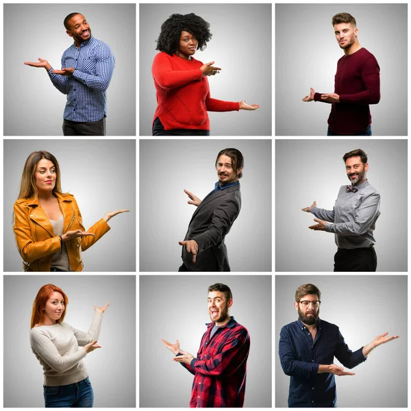 Group Mixed People Women Men Confident Happy Big Natural Smile — Stock Photo, Image