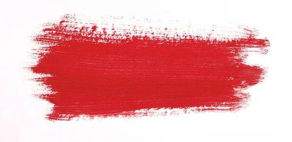 Red Brush Stroke Isolated White Background — Stock Photo, Image