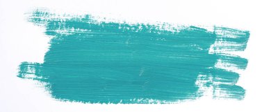 Beyaz arka plan üzerinde izole turkuaz fırça darbesi