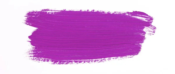 Pincelada Púrpura Sobre Fondo Blanco —  Fotos de Stock