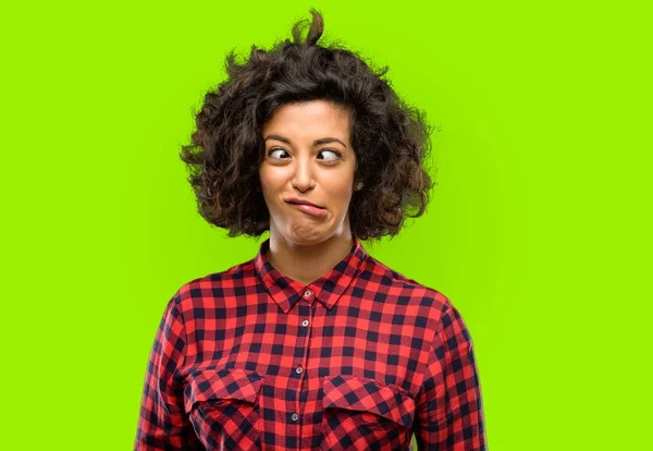 Beautiful Arab Woman Making Funny Face Fooling — Stock Photo, Image