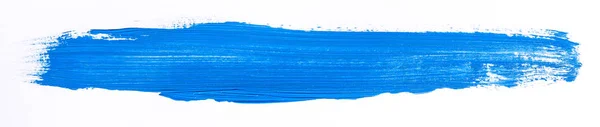 Coup Pinceau Bleu Isolé Sur Fond Blanc — Photo