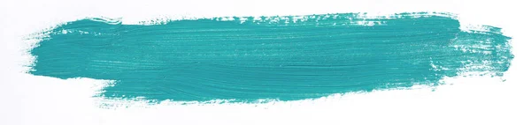 Turquoise brush stroke isolated over white background