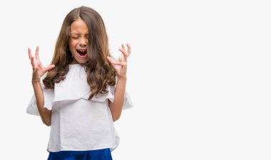 Esmer Latin kız deli ve silah ile başarı için deli kutluyor kaldırdı ve heyecanlı çığlık gözler kapalı. Kazanan kavramı