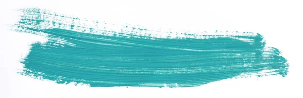 Turquoise Brush Stroke Isolated White Background — Stock Photo, Image