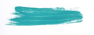 Beyaz arka plan üzerinde izole turkuaz fırça darbesi