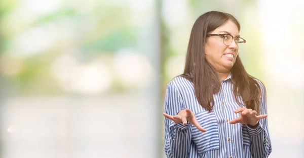 Young Beautiful Hispanic Business Woman Disgusted Expression Displeased Fearful Doing — Stock Photo, Image