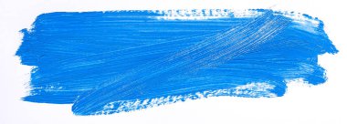 Beyaz arka plan üzerinde izole mavi fırça darbesi