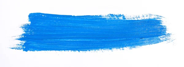 Blue Brush Stroke Isolated White Background — Stock Photo, Image