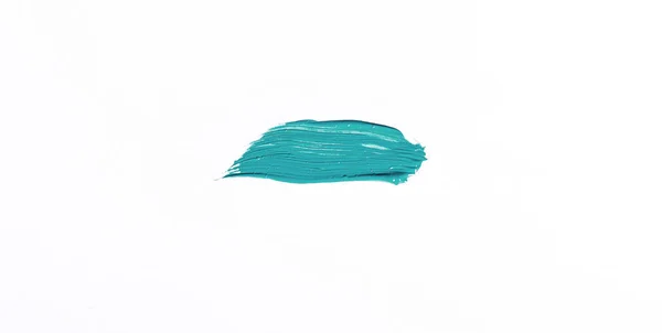 Turquoise Brush Stroke Isolated White Background — Stock Photo, Image