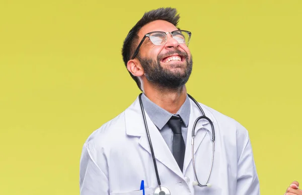 Adulto Ispanico Medico Uomo Sfondo Isolato Molto Felice Eccitato Facendo — Foto Stock