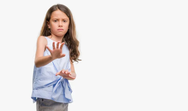 Brünette Hispanische Mädchen Angewiderte Miene Ungehalten Und Ängstlich Dabei Ekel — Stockfoto