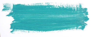 Beyaz arka plan üzerinde izole turkuaz fırça darbesi