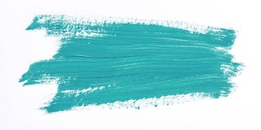 Beyaz arka plan üzerinde izole turkuaz fırça darbesi