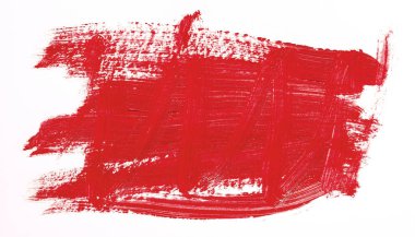 Beyaz arka plan üzerinde izole kırmızı fırça darbesi