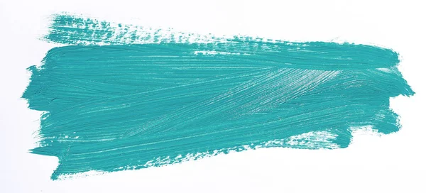 Turquoise Brush Stroke Isolated White Background — Stock Photo, Image
