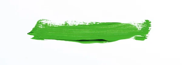 Pincelada Verde Aislada Sobre Fondo Blanco —  Fotos de Stock