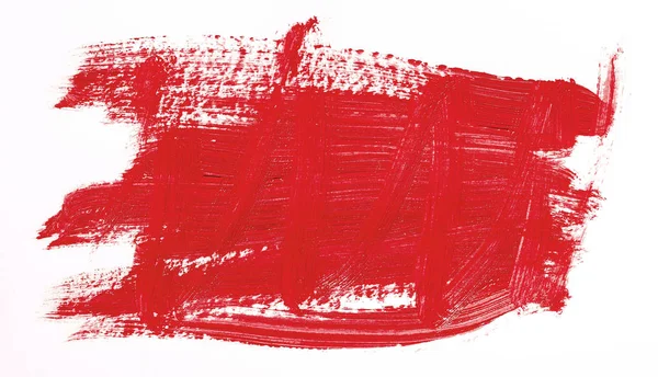 Beyaz arka plan üzerinde izole kırmızı fırça darbesi