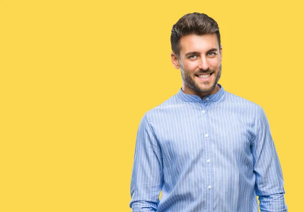 Joven Hombre Guapo Sobre Fondo Aislado Mirando Hacia Otro Lado —  Fotos de Stock