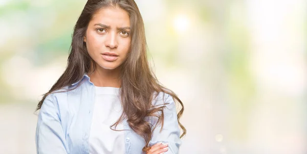 Young Beautiful Arab Woman Isolated Background Skeptic Nervous Disapproving Expression — Stock Photo, Image