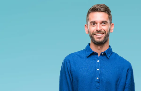 Joven Hombre Guapo Sobre Fondo Aislado Mirando Hacia Otro Lado —  Fotos de Stock