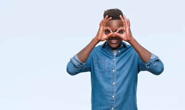 Junger Afrikanisch Amerikanischer Mann Mit Isoliertem Hintergrund Der Eine Geste — Stockfoto