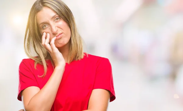 Junge Schöne Frau Mit Isoliertem Hintergrund Die Müde Und Gelangweilt — Stockfoto