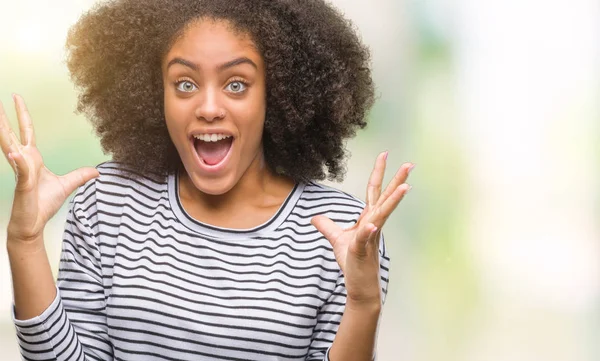 Mujer Afroamericana Joven Sobre Fondo Aislado Celebrando Loco Sorprendido Por — Foto de Stock