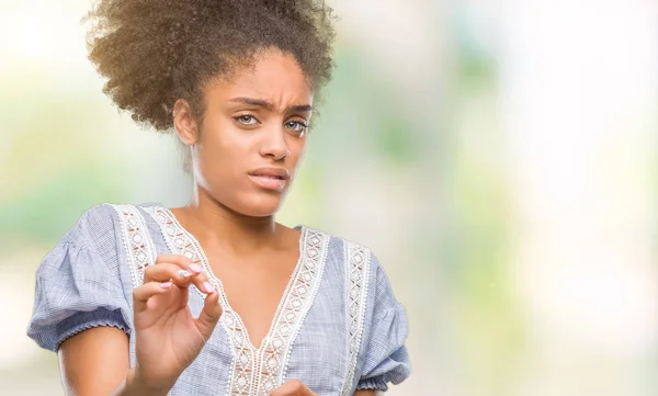 Young Afro American Woman Isolated Background Disgusted Expression Displeased Fearful — Stock Photo, Image