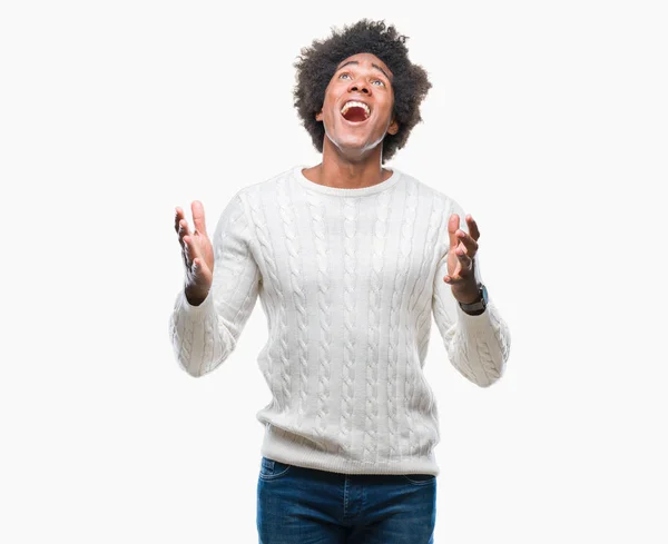 Homem Afro Americano Sobre Fundo Isolado Louco Louco Gritando Gritando — Fotografia de Stock