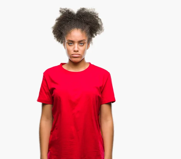 Młody Afro American Kobieta Białym Tle Depresji Martwić Się Niebezpieczeństwie — Zdjęcie stockowe