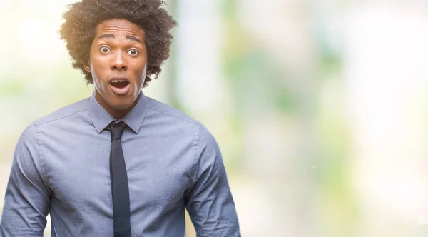 Afro American Business Man Isolated Background Afraid Shocked Surprise Expression — Stock Photo, Image