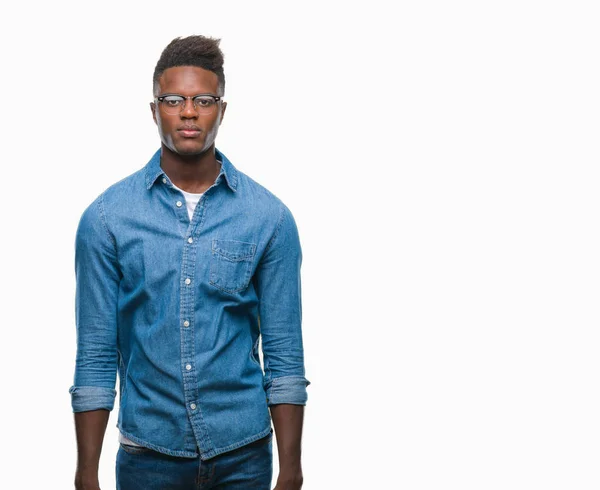 Jeune Homme Afro Américain Sur Fond Isolé Avec Une Expression — Photo