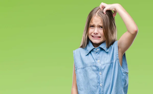 Menina Bonita Nova Sobre Fundo Isolado Confundir Perguntar Sobre Pergunta — Fotografia de Stock