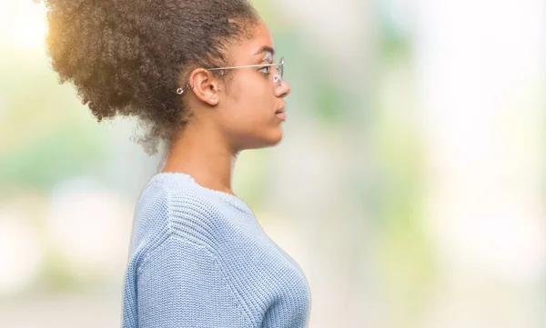 Young Afro American Woman Wearing Glasses Isolated Background Looking Stressed — Stock Photo, Image