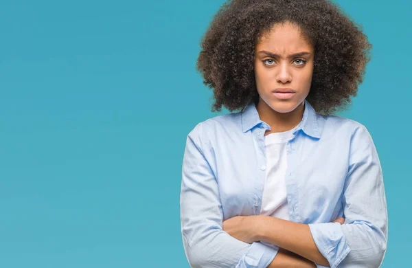 Young Afro American Woman Isolated Background Skeptic Nervous Disapproving Expression — Stock Photo, Image