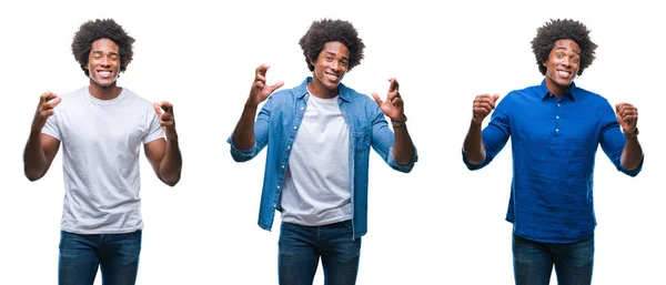 Colagem Afro Americanos Jovem Homem Sem Camisa Homem Negócios Sobre — Fotografia de Stock