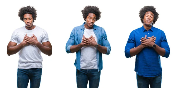 Collage Van Afro Amerikaanse Jongeman Shirtless Zakenman Geïsoleerde Achtergrond Glimlachend — Stockfoto