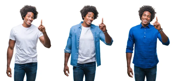 Collage Afroamericano Giovane Uomo Senza Maglietta Uomo Affari Sfondo Isolato — Foto Stock