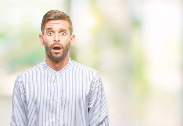 Young Handsome Man Isolated Background Afraid Shocked Surprise Expression Fear — Stock Photo, Image