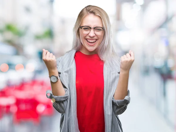 Ung Blond Business Kvinna Bär Mode Jacka Över Isolerade Bakgrund — Stockfoto