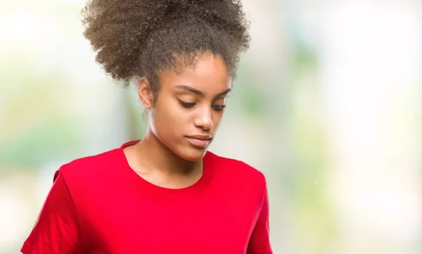 Unga Afro Amerikansk Kvinna Över Isolerade Bakgrund Med Handen Magen — Stockfoto