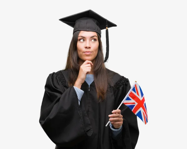 Fiatal Spanyol Visel Diplomát Egyesült Királyság Súlyos Arc Gondolkodás Kérdése — Stock Fotó