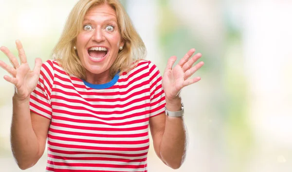 Middle Age Blonde Woman Isolated Background Celebrating Crazy Amazed Success — Stock Photo, Image