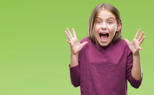 Joven Chica Hermosa Sobre Fondo Aislado Celebrando Loco Sorprendido Por — Foto de Stock